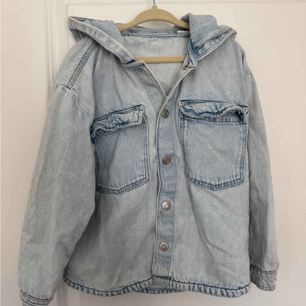 Zara kids hooded jean jacket